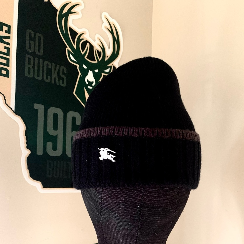 Burberry Black Knit Beanie